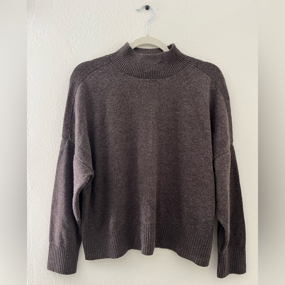 Reiss Mock Neck Brown Sweater